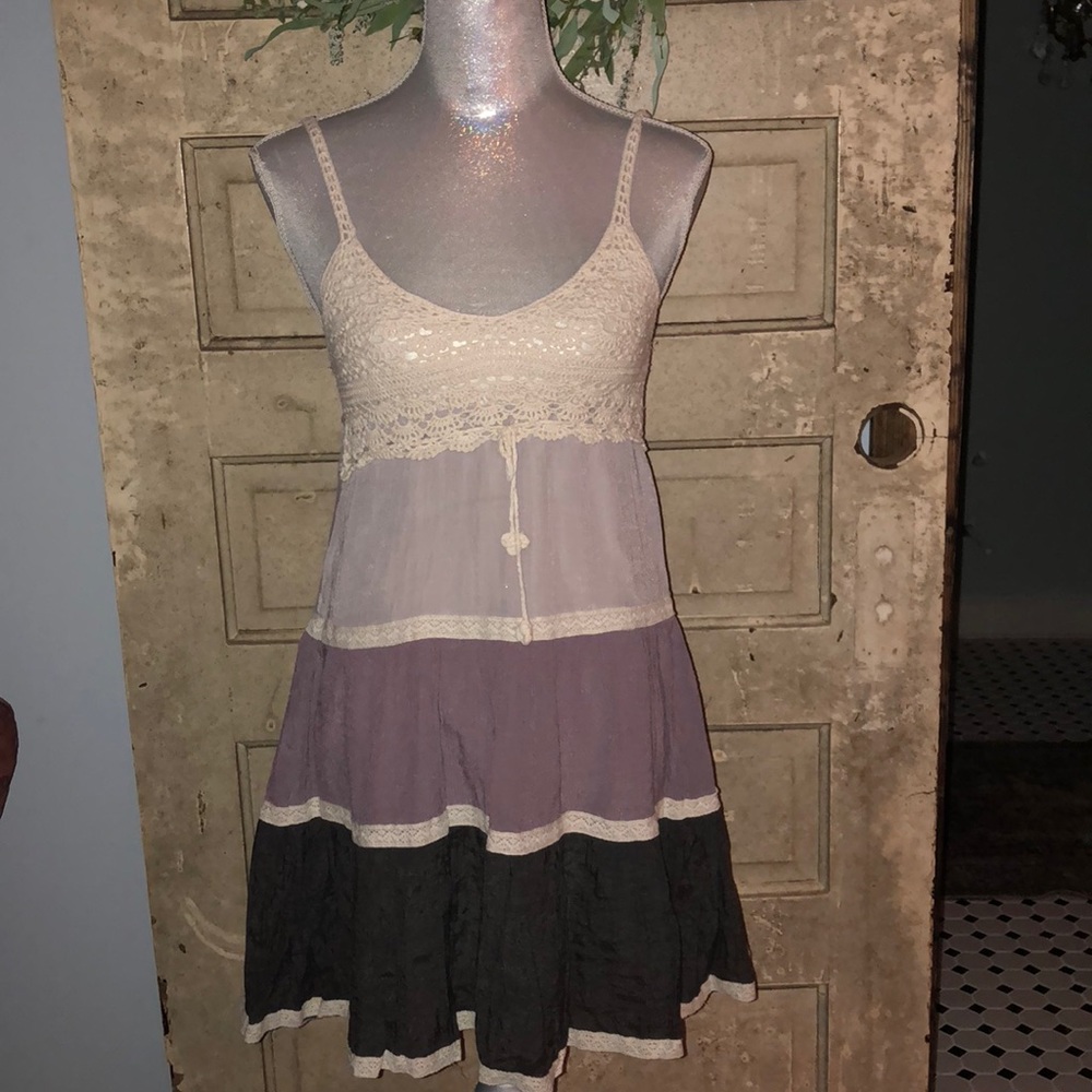 Crocheted top tank dress